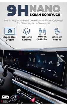 S-dizayn Fiat Doblo Premio Pl /trekking 7 İnç 9h Nano Multimedya Ekran Koruyucu Mat 2022-2023 A+ K