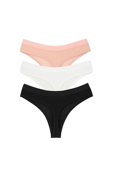 Vanilya Secret Pamuk Tanga 3'lü Paket Pastel Pembe Vanilya Secret Pamuk Tanga 3'lü Paket Pastel Pembe