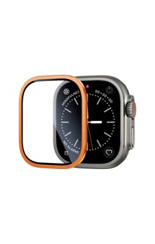 Watch Ultra 49mm Zore Alm-01 Metal Çerçeveli Ekran Koruyucu-turuncu
