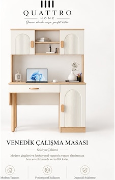 Venedik Kitaplıklı Çalışma Masası 120 Venedik Kitaplıklı Çalışma Masası 120