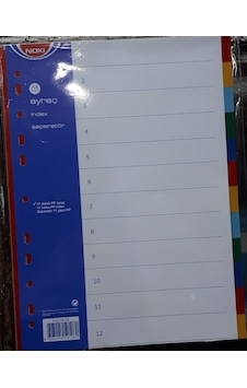 Ayraç / Seperatör 12adet Renkli Bir Poşette A 4 Ebat 10 Poşet Ayraç / Seperatör 12adet Renkli Bir Poşette A 4 Ebat 10 Poşet