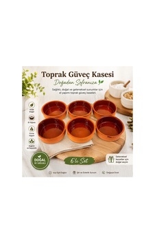 Toprak Güveç Kabı Oval 6 Lı Set Fırına Uygun Güveç Tabağı Diğer