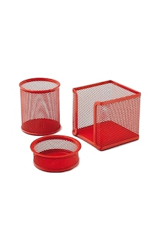 Drt 412 3 Lü Kırmızı Masaüstü Kalemlik Set Drt 412 3 Lü Kırmızı Masaüstü Kalemlik Set