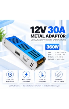 12v 30a Metal Adaptör