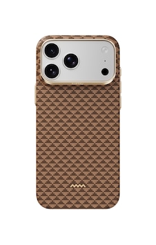 Apple iPhone Uyumlu 18 Pro Kılıf M-safe Şarj Özellikli Raptic Aramid Skin Origin Serisi Karbon Kapak Kahverengi