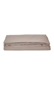 Komfort Home Tek Kişilik Çizgili Pamuk Saten Nevresim / Sütlü Kah