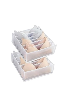 2 Adet 8 Bölmeli Şeffaf Sütyen Düzenleyici 38x30x11cm Pvc Kenarlı Açık Gri 2 Adet 8 Bölmeli Şeffaf Sütyen Düzenleyici 38x30x11cm Pvc Kenarlı Açık Gri
