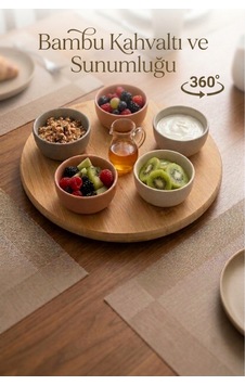 360 Derece Dönebilen Bambu Sunumluk Ve Kahvaltı Tablası Döner Tabla 30 Cm Bej Bej 360 Derece Dönebilen Bambu Sunumluk Ve Kahvaltı Tablası Döner Tabla 30 Cm Bej Bej