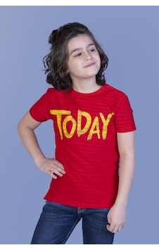 Toontoy Kids Toontoy Erkek Çocuk Örgü Kumaş Detaylı Today Baskılı Tişört Kırmızı Toontoy Kids Toontoy Erkek Çocuk Örgü Kumaş Detaylı Today Baskılı Tişört Kırmızı