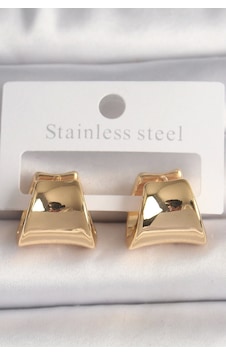 Pirinç Gold Renk Yarım Halka Model Kadın Küpe Çok Renkli Pirinç Gold Renk Yarım Halka Model Kadın Küpe Çok Renkli