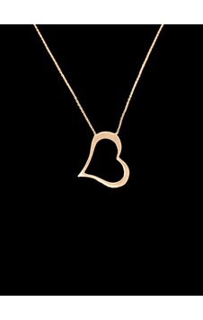925 Ayar İthal Gümüş Kalp Model Rose Gold Renk Kolye Aşkın Zarif İfadesi Altın