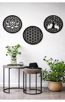 Hayat Ağaçı Yaşam Çiçeği Lotus Çiçeği Anlamlı Ahşap 3 Parça Duvar Dekor Tablo Hayat Ağaçı Yaşam Çiçeği Lotus Çiçeği Anlamlı Ahşap 3 Parça Duvar Dekor Tablo