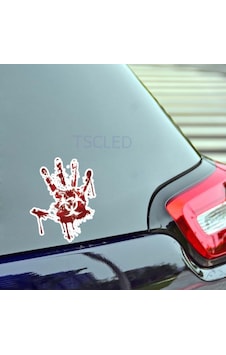 Kanlı El Araba Sticker Yapıştırma Kanlı El Araba Sticker Yapıştırma