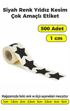Siyah Renk Yıldız Kesim Sticker Etiket 1cm - 500 Adet Siyah Siyah Renk Yıldız Kesim Sticker Etiket 1cm - 500 Adet Siyah