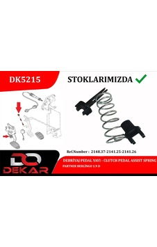 Dekar Debriyaj Pedal Yay Takımı. Partner-berlingo 1.9 D Dekar Dk5215 2148.37-2141.25-2141.26 Dekar Debriyaj Pedal Yay Takımı. Partner-berlingo 1.9 D Dekar Dk5215 2148.37-2141.25-2141.26