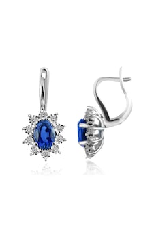 Pırlantalı Safir Küpe N11.2419 Pırlantalı Safir Küpe N11.2419