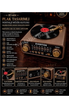 Everton Rt-604 Plak Tasarımlı Ve Görünümlü , Nostalji Bluetooth/usb/sd/ Radyo Mp3 Player Müzik Kutusu Everton Rt-604 Plak Tasarımlı Ve Görünümlü , Nostalji Bluetooth/usb/sd/ Radyo Mp3 Player Müzik Kutusu
