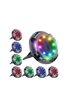 4'lü Solar Panelli Kazıklı Zemin Solar Ledi 8+4 Led Rgb