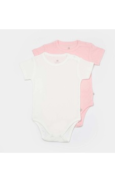 Bibaby Jakarlı 2'li Bebek Body 56993 Gri - Ekru Bibaby Jakarlı 2'li Bebek Body 56993 Gri - Ekru