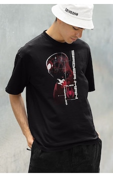 Morales Miles Spider-man Baskılı Unisex Oversize Marvel Tişört Siyah Morales Miles Spider-man Baskılı Unisex Oversize Marvel Tişört Siyah