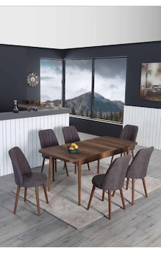6 Kişilik Masa Sandalye Takımı Açılır Mutfak Masası Takımı Yemek Masası Çok Renkli 6 Kişilik Masa Sandalye Takımı Açılır Mutfak Masası Takımı Yemek Masası Çok Renkli