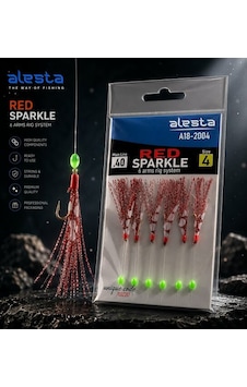 Alesta Red Sparkle Rig X0225 6 Kanca 0.35 Beden 6 Numara İğneli Kırmızı Simli Palamut Çaparisi A18-2006 Standart Alesta Red Sparkle Rig X0225 6 Kanca 0.35 Beden 6 Numara İğneli Kırmızı Simli Palamut Çaparisi A18-2006 Standart