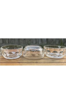 3 Adet Cam Kase,cerezlık,dondurma,kuruyemiş,kahvaltılık,recellık 10,5x10,5x5cm Şeffaf