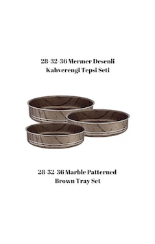 Bonera Montella 3'lü Mermer Desenli Kahverengi - Siyah Tepsi 28-32-36 Cm Kahverengi Bonera Montella 3'lü Mermer Desenli Kahverengi - Siyah Tepsi 28-32-36 Cm Kahverengi