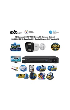 10 Kameralı 2 Mp Ahd Güvenlik Kamera Sistemi 500gb Hdd'li, Gece Renkli - Sessiz Sistem - 20 İnç Moni 10 Kameralı 2 Mp Ahd Güvenlik Kamera Sistemi 500gb Hdd'li, Gece Renkli - Sessiz Sistem - 20 İnç Moni