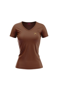 Raru Kadın %100 Pamuk T-Shirt Mulıer Kahverengi Raru Kadın %100 Pamuk T-Shirt Mulıer Kahverengi