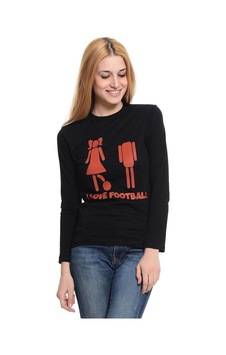 I Love Football Komik Baskılı Kadın Siyah Sweatshirt Siyah I Love Football Komik Baskılı Kadın Siyah Sweatshirt Siyah