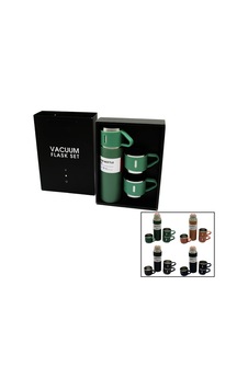 Çantalı 500ml 3 Parça Bardaklı Çelik Termos Seti - Çantalı 500ml 3 Parça Bardaklı Çelik Termos Seti -