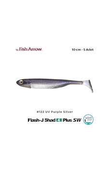 Fish Arrow Flash J Shad Plus Sw 10cm 4'' 122 Uv Purple Silver Silikon Balık 5 Adet