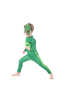 Annee Bakk Erkek Çocuk Pjmask Gekko Kıyafeti, Pijamaskeliler Kertenkele Kostümü Yeşil