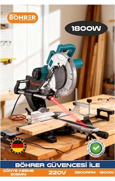 Böhrer BA011232 Elektrikli Lazerli 305MM Sanayi Tipi Gönye Kesme Makinesi