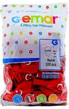 Balon Ay Yıldız Bayraklı Balon - 10 Adet Çok Renkli Balon Ay Yıldız Bayraklı Balon - 10 Adet Çok Renkli