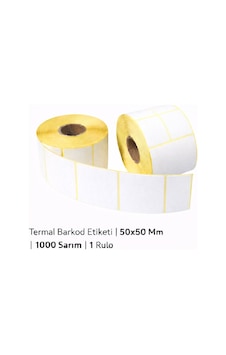 Termal Barkod Etiketi 50x50 Mm 1000 Sarım 10 Rulo Diğer Termal Barkod Etiketi 50x50 Mm 1000 Sarım 10 Rulo Diğer