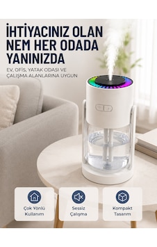 Gece Lambası Ultrasonik Hava Nemlendirici Renkli Led Işıklı Sessiz Oda Nemlendirme Cihazı Şeffaf Gece Lambası Ultrasonik Hava Nemlendirici Renkli Led Işıklı Sessiz Oda Nemlendirme Cihazı Şeffaf