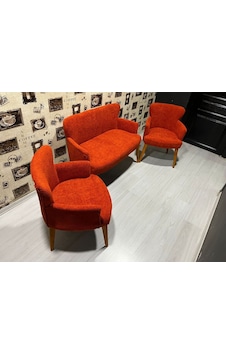 Venqm Bukle Çay Seti Koltuk Takımı Balkon Ofis Mutfak Turuncu Venqm Bukle Çay Seti Koltuk Takımı Balkon Ofis Mutfak Turuncu
