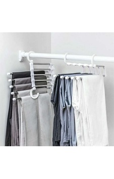 Plentiful Hareketli Dolap İçi Pantolon Kravat Şal Askı Sistemi Düzenleyici Katmanlı Askılık Organizer Siyah