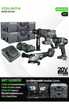 Voltz Vz20-3kıt-b Akülü Üçlü Set Voltz Vz20-3kıt-b Akülü Üçlü Set