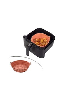 Renkli Isıya Dayanıklı Yıkanılabilir Silikon Fırın Ve Airfryer Yuvarlak Pişirme Matı 20 Cm Çr