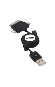 Slink Ip544 iPhone 4 Ve 5 Apple Uyumlu iPad Micro Usb Siyah Şarj Kablosu Slink Ip544 iPhone 4 Ve 5 Apple Uyumlu iPad Micro Usb Siyah Şarj Kablosu