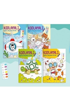 Kodlamalı Eğitici Boyama Seti-4-6 Yaş 1.2.Seviye-4 Kitap Takım- Sincap Kitap