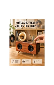 Nostaljik Gramofon Bluetooth Hoparlör Fm Ra + Usb + Sd Kart Destekli Nostaljik Gramofon Bluetooth Hoparlör Fm Ra + Usb + Sd Kart Destekli