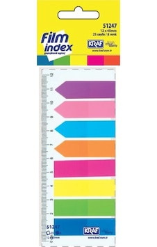 Şeffaf Film Index Pp 8 Renk X 25 Yaprak 12x45mm 51247 Şeffaf Film Index Pp 8 Renk X 25 Yaprak 12x45mm 51247