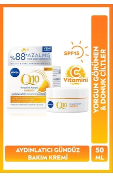 Nıvea Q10 Energy Kırışıklık Karşıtı Aydınlatıcı Gündüz Yüz Bakım Kremi 50ml, Spf15, C Vitamini, Donuk Cilt Nıvea Q10 Energy Kırışıklık Karşıtı Aydınlatıcı Gündüz Yüz Bakım Kremi 50ml, Spf15, C Vitamini, Donuk Cilt