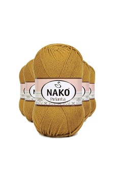 5 Adet Pırlanta Amigurumi El Örgü İpi Yünü Altın 6706
