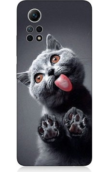 Xiaomi Redmi Note 12 Pro 4g Uyumlu Sevimli Boz Kedi Dili Desenli Silikon Kılıf Xiaomi Redmi Note 12 Pro 4g Uyumlu Sevimli Boz Kedi Dili Desenli Silikon Kılıf