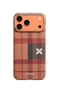 İphone 17 Pro Max Uyumlu Kılıf M-safe Şarjlı Aramid Fiber Pitaka Flora İn Grid Serisi Kapak Kahve Kahverengi